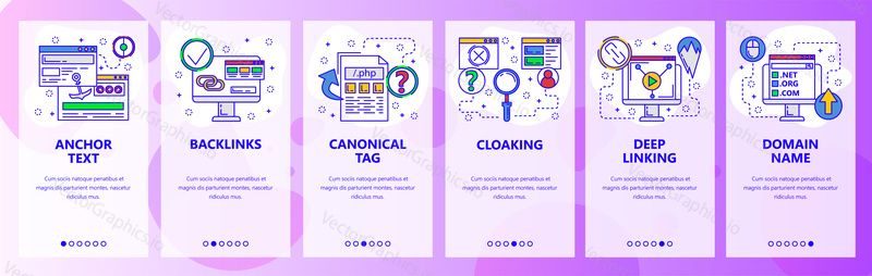 Web site onboarding screens. Digital marketing and website promotion. Menu vector banner template for website and mobile app development. Modern design flat illustration