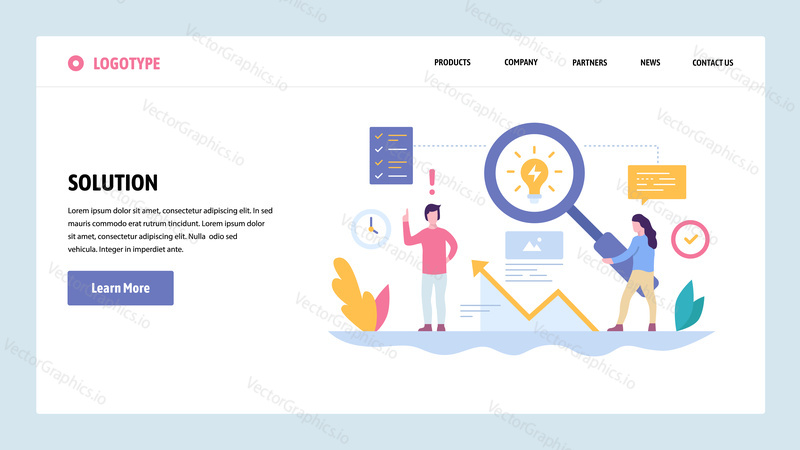 Vektorové webové stránky gradient design šablony. Tvůrčí proces a nové nápady. Koncept kreativního řešení. Koncepty vstupní stránky pro vývoj webových stránek a mobilních zařízení. Moderní ploché ilustrace