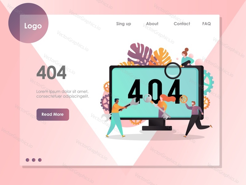 Chyba 404 nenalezena vektorová webová šablona, návrh webové stránky a vstupní stránky pro vývoj webových stránek a mobilních stránek. Chyba serveru, stránka nebyla nalezena koncept.