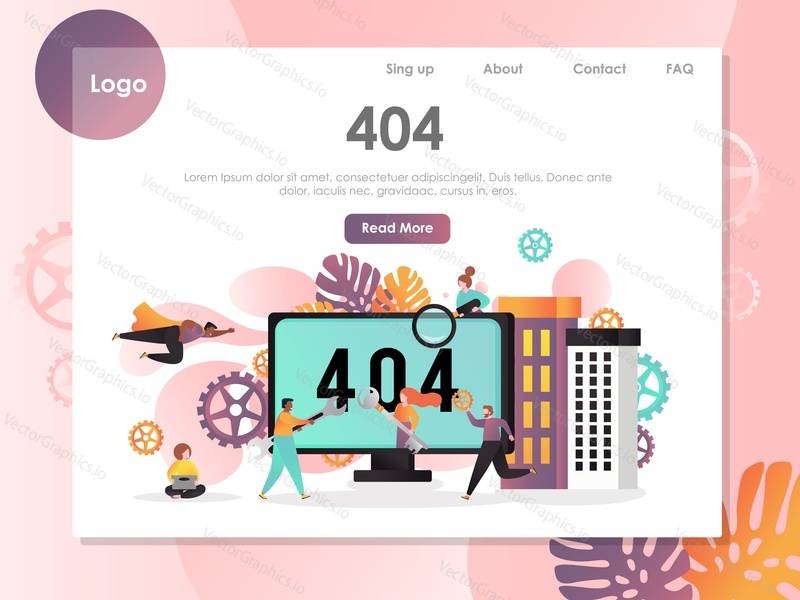 Chyba 404 nenalezena vektorová webová šablona, návrh webové stránky a vstupní stránky pro vývoj webových stránek a mobilních stránek. HTTP 404 Chyba, stránka nebo soubor nebyl nalezen koncept.