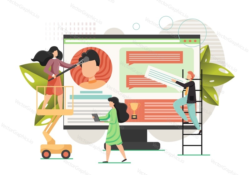 Kreativní tým tvorby designu webových stránek na monitoru počítače vektorové ploché ilustrace. Konstruktor stránek, webový designér, koncept Website Builderu. Profesionální design webových stránek, služba vývoje aplikací
