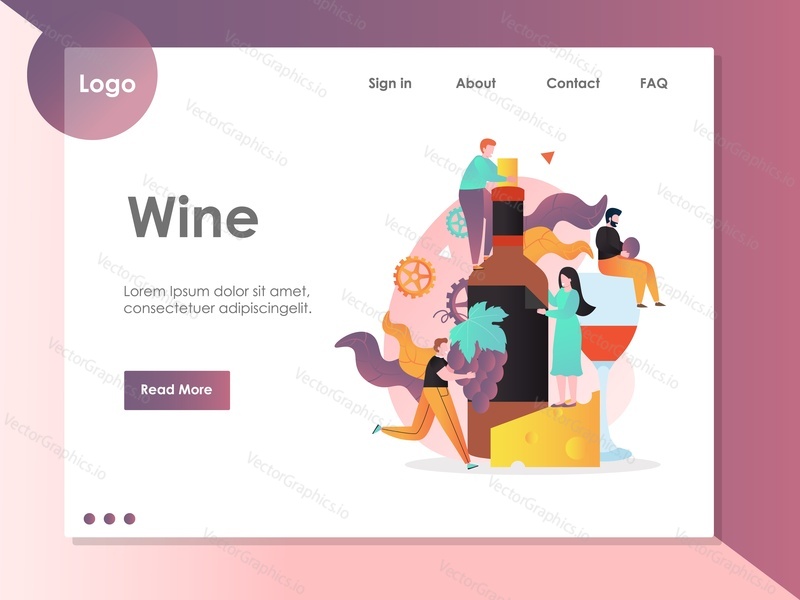 Šablona webových stránek Wine vector, design webových stránek a vstupních stránek pro vývoj webových stránek a mobilních stránek. Vinařství, vinařská akce, ochutnávky.