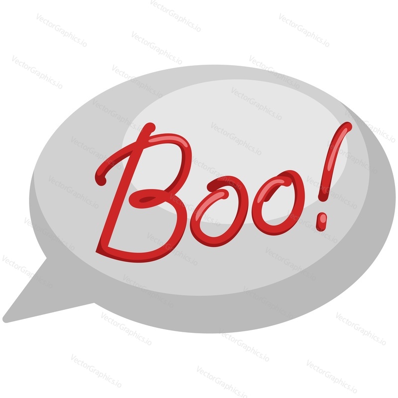Spooky halloween mask photo booth accessory vector. Creepy bloody boo phrase in speech bubble props photobooth costume isolated on white background