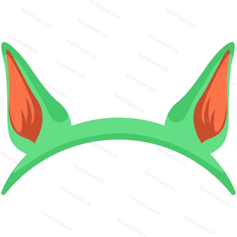 Ear leprechaun photo booth party mask vector. Funny festival costume outfit for carnival event or birthday party photobooth costume isolated on white background