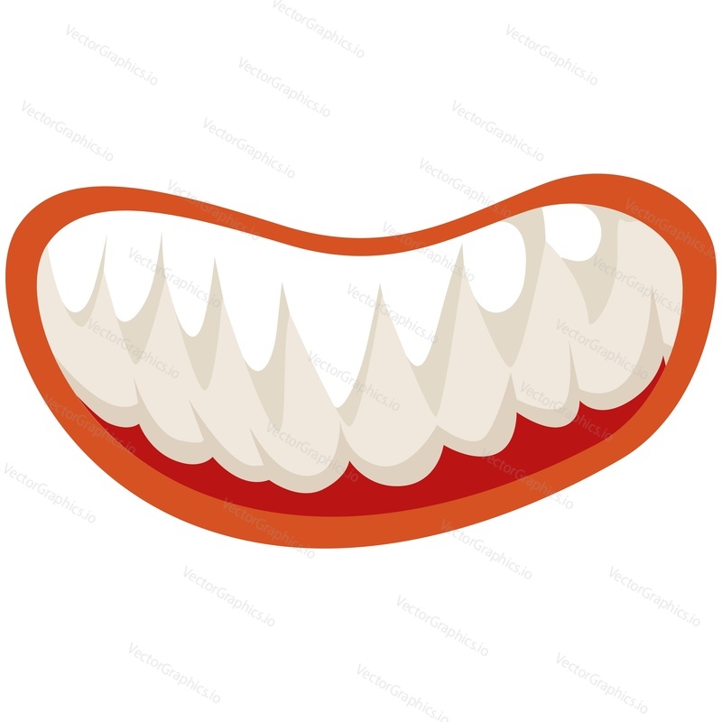 Toothy giggling mouth vector. Funny face mask party element. Photo booth accessory isolated on white background