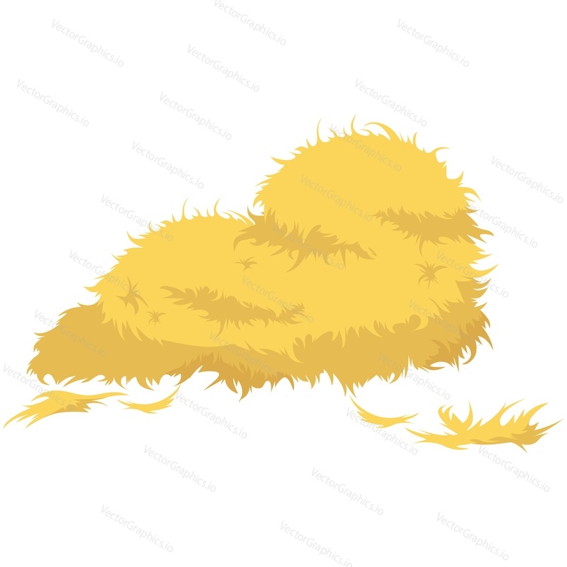 Hay bale or straw pile vector. Haystack flat icon. Hayloft isolated on white background. Agriculture harvest, farming and harvesting illustration