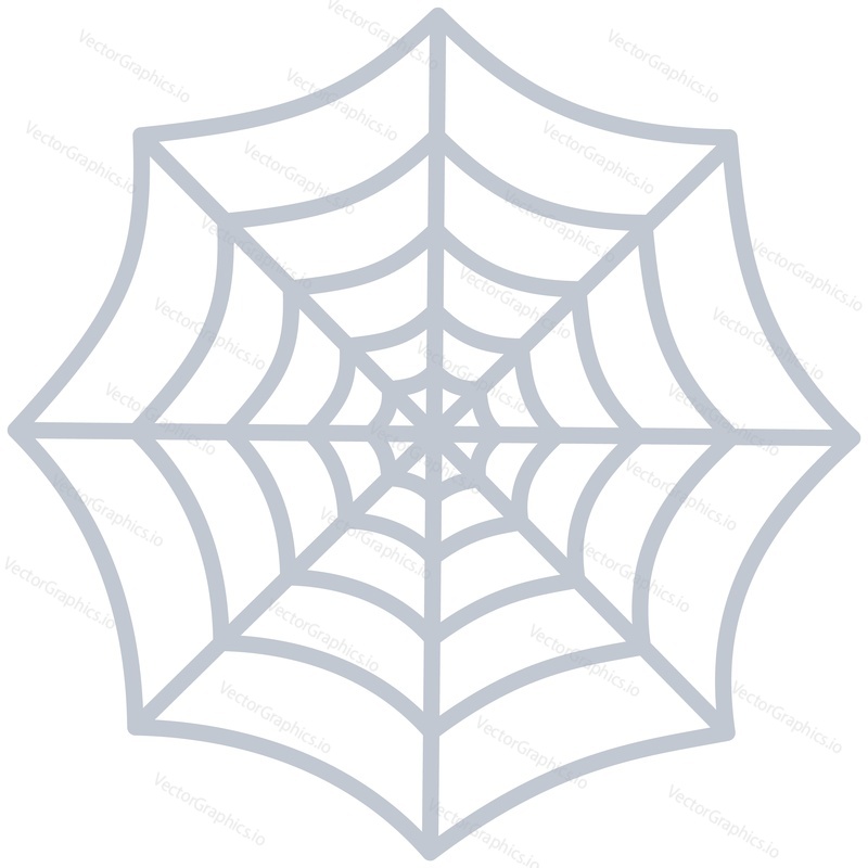 Spider web vector halloween icon. Spiderweb or cobweb net trap illustration. Spooky network isolated on white background