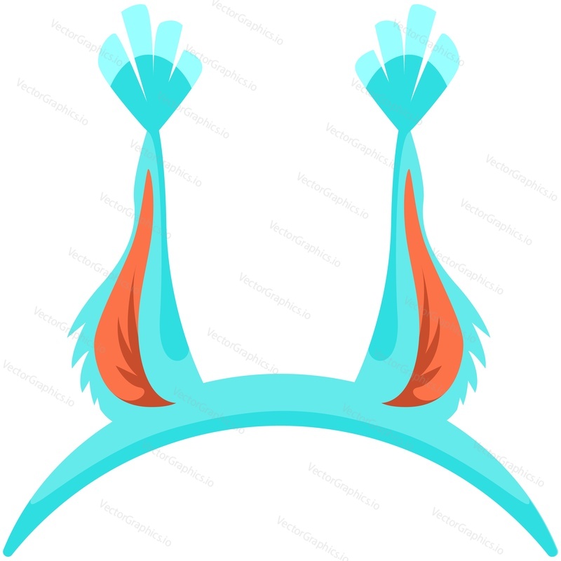Squirrel ear headband photo booth party mask vector. Animal carnival event or birthday party photobooth costume isolated on white background