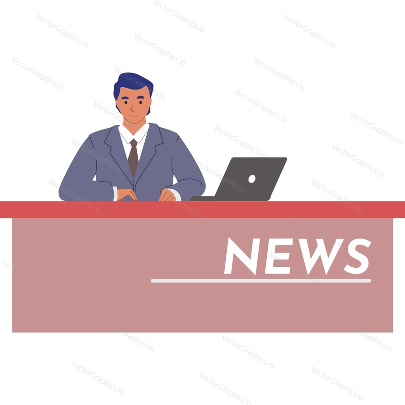 Male breaking news kotva vektorové ikony izolovaných na bílém pozadí.