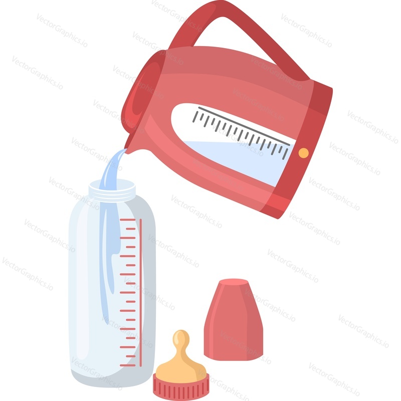 Baby milk cooking from powder vector icon isolated on white background