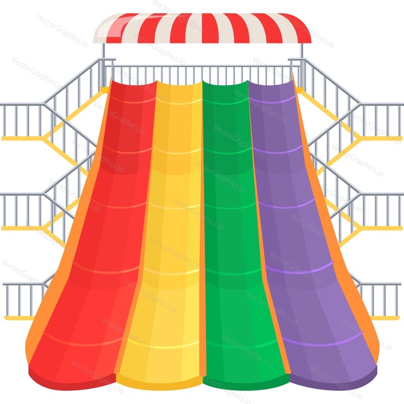 Water park slide vector icon isolated on white background