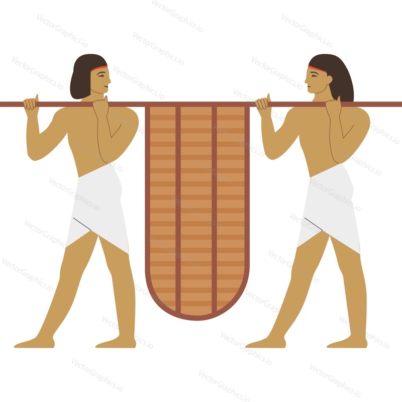 Staroegyptští nosiči vektorové ikony izolované na bílém pozadí hierarchie v Egyptě konceptu.