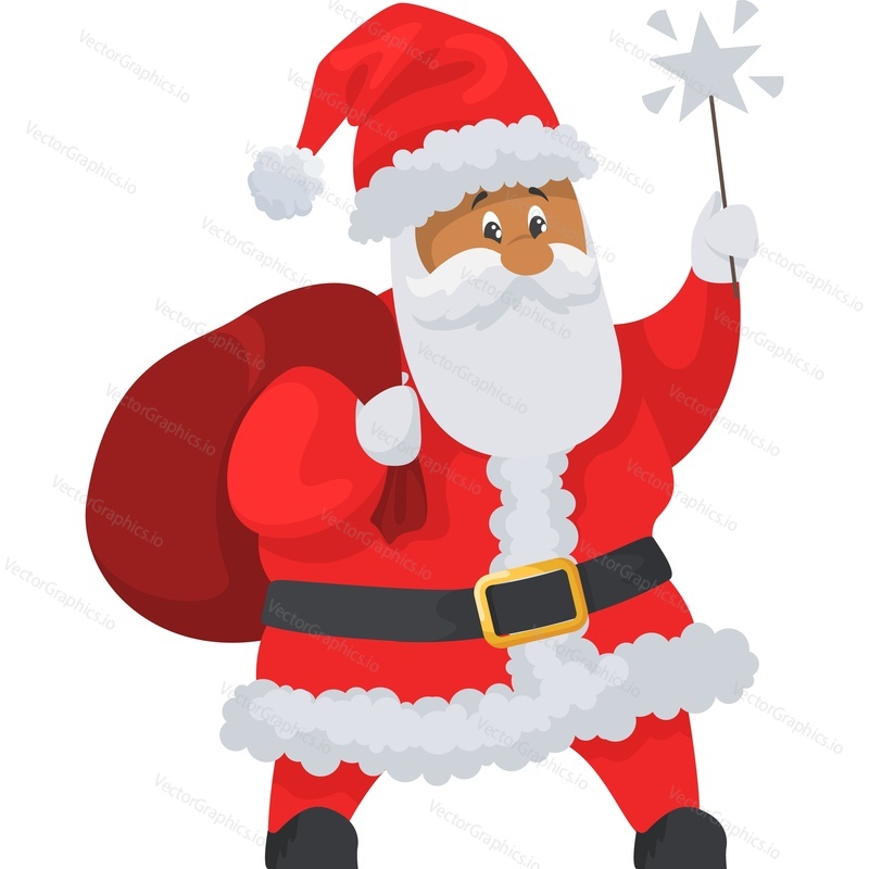 Santa Claus znak s vánoční hvězda vektorové ikony izolovaných na bílém pozadí.