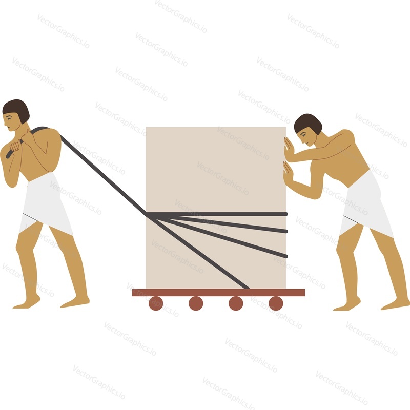Ancient Egyptian pyramid builders vector icon isolated on white background hierarchy in Egypt concept.