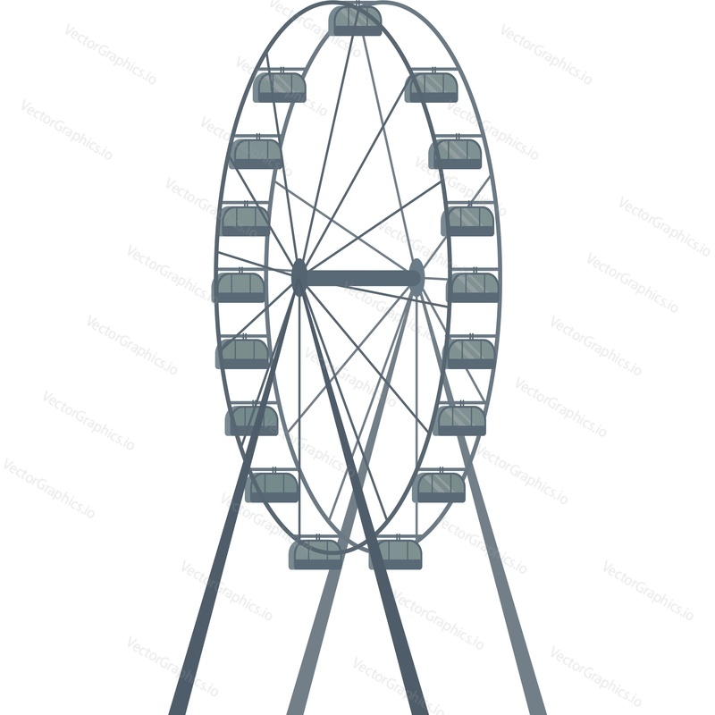 Ferris wheel silhouette vector icon isolated on white background