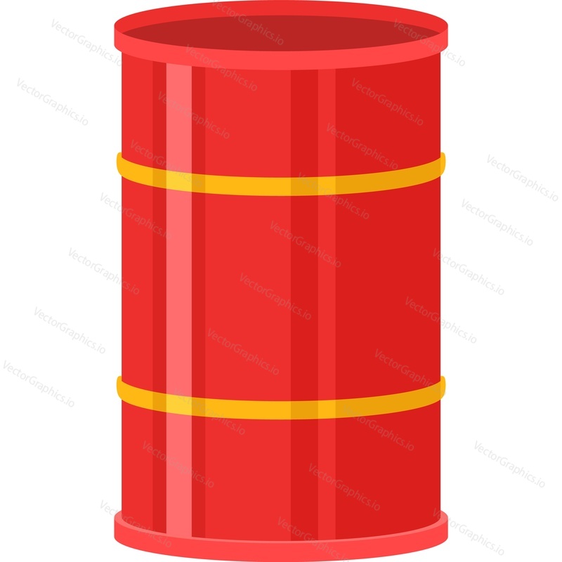 Steel barrel tank firefighter equipment vector icon isolated on white background