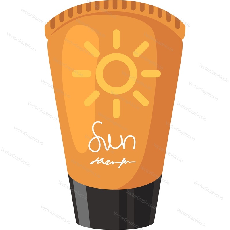 Sunscreen cream for body vector icon isolated on white background