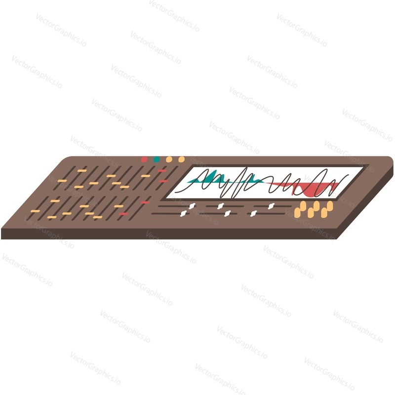 Mixer keyboard for sound design vector icon isolated on white background