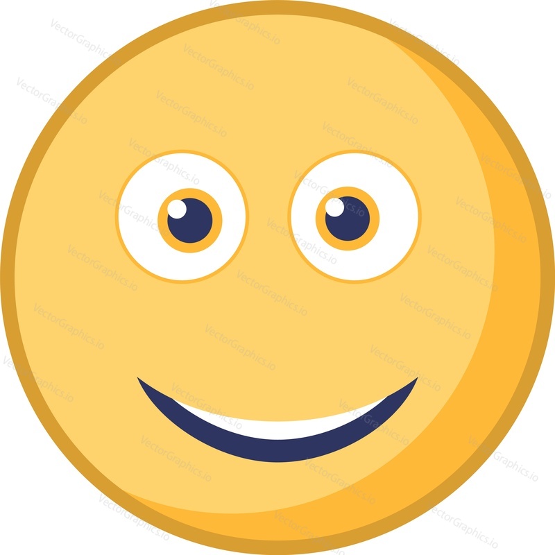 Smiling emoticon vector icon isolated on white background