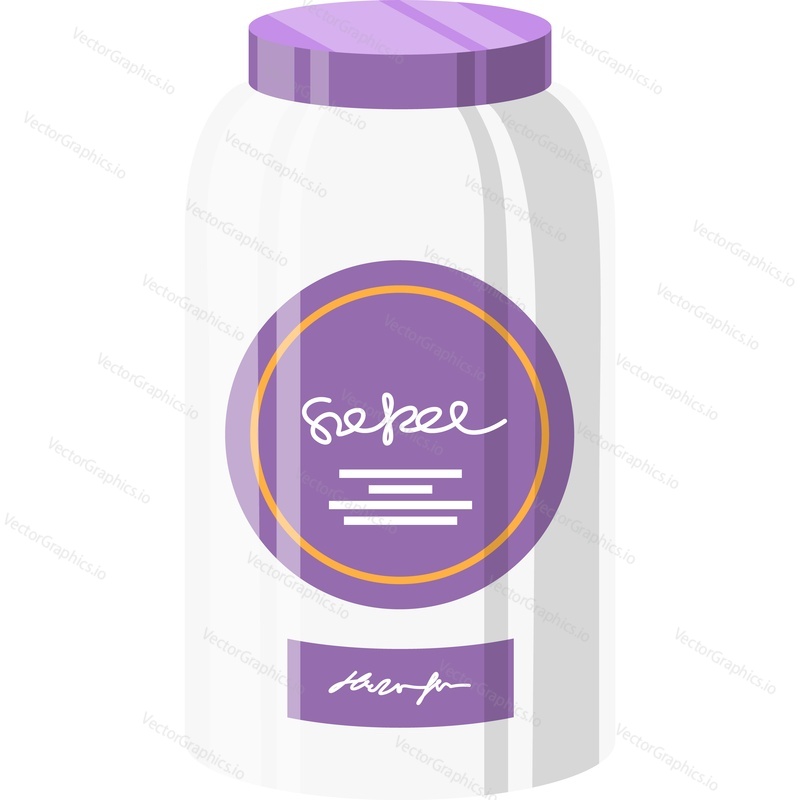 Bath salt bottle vector icon isolated on white background