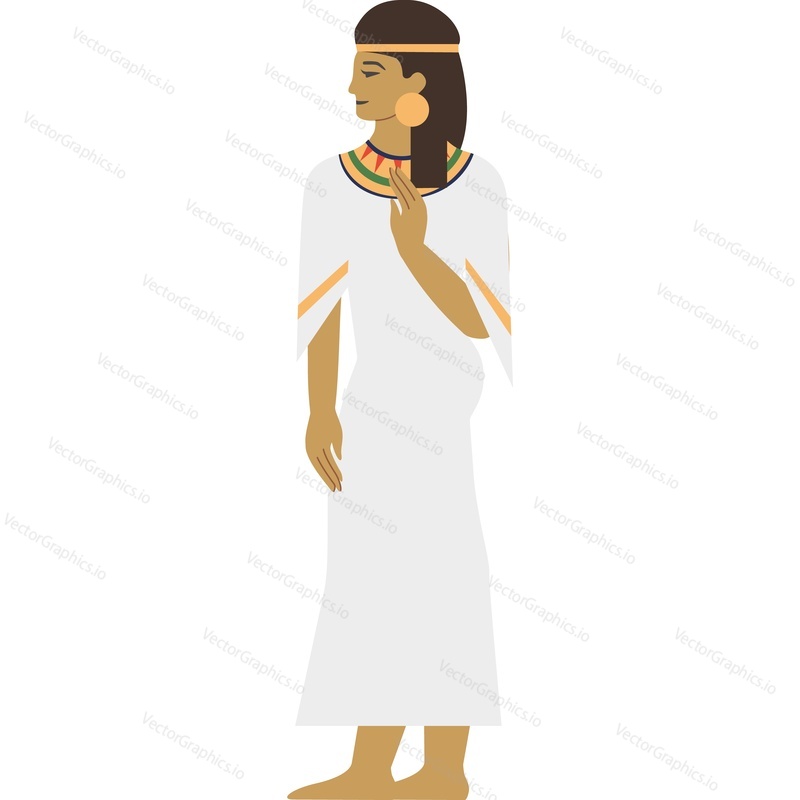 Ancient Egyptian queen vector icon isolated on white background hierarchy in Egypt concept.