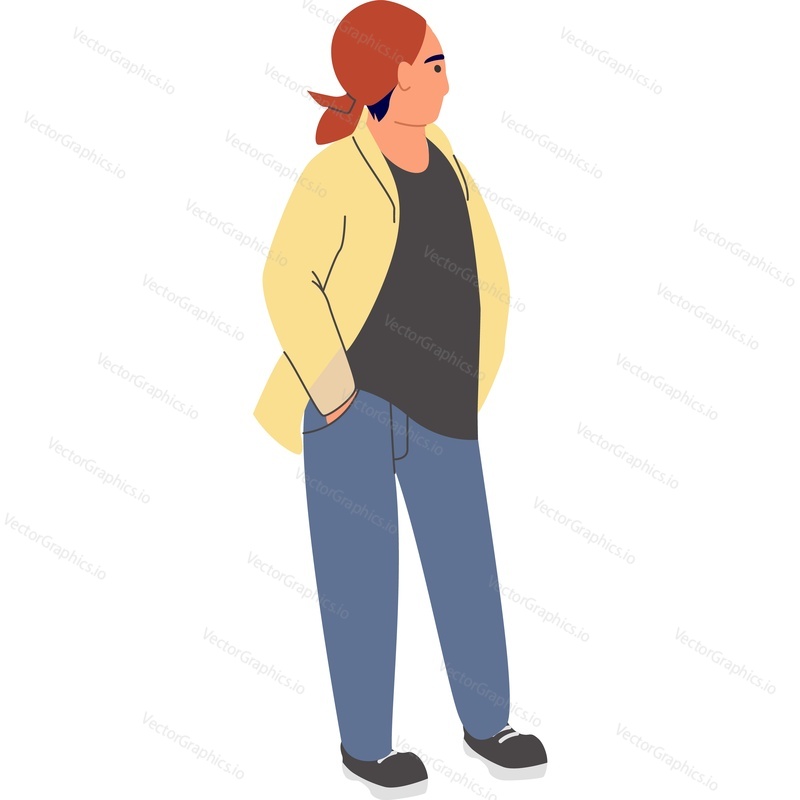 Man character vector icon isolated on white background. Viral pandemic concept.