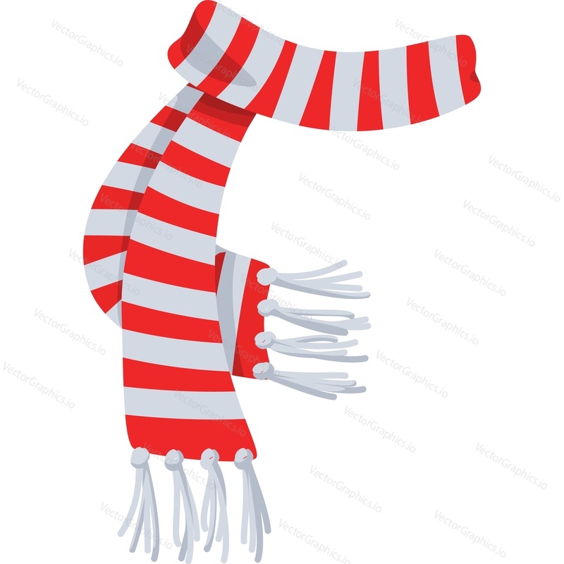Warm scarf for Christmas and New Year party celebration vector icon isolated on white background.