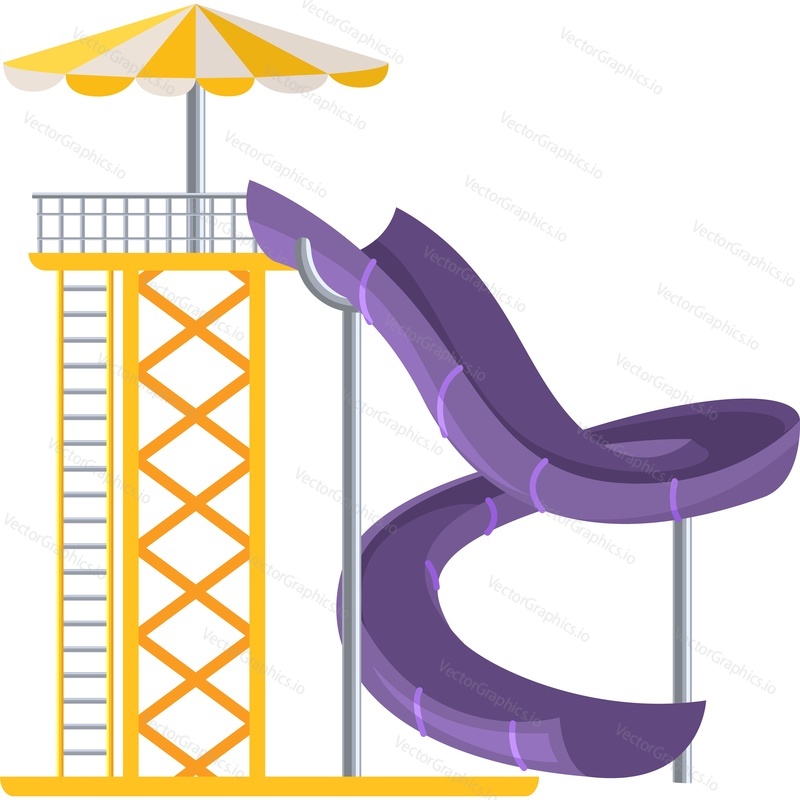 Aqua park slide vector icon isolated on white background