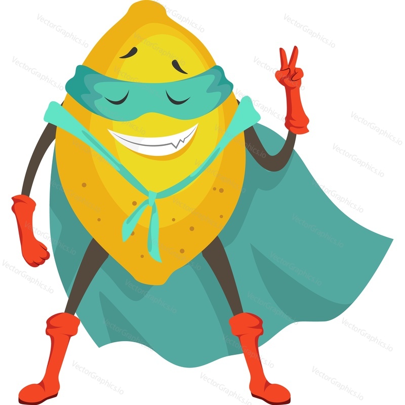 Lemon superhrdina znak vektorové ikony izolovaných na bílém pozadí.