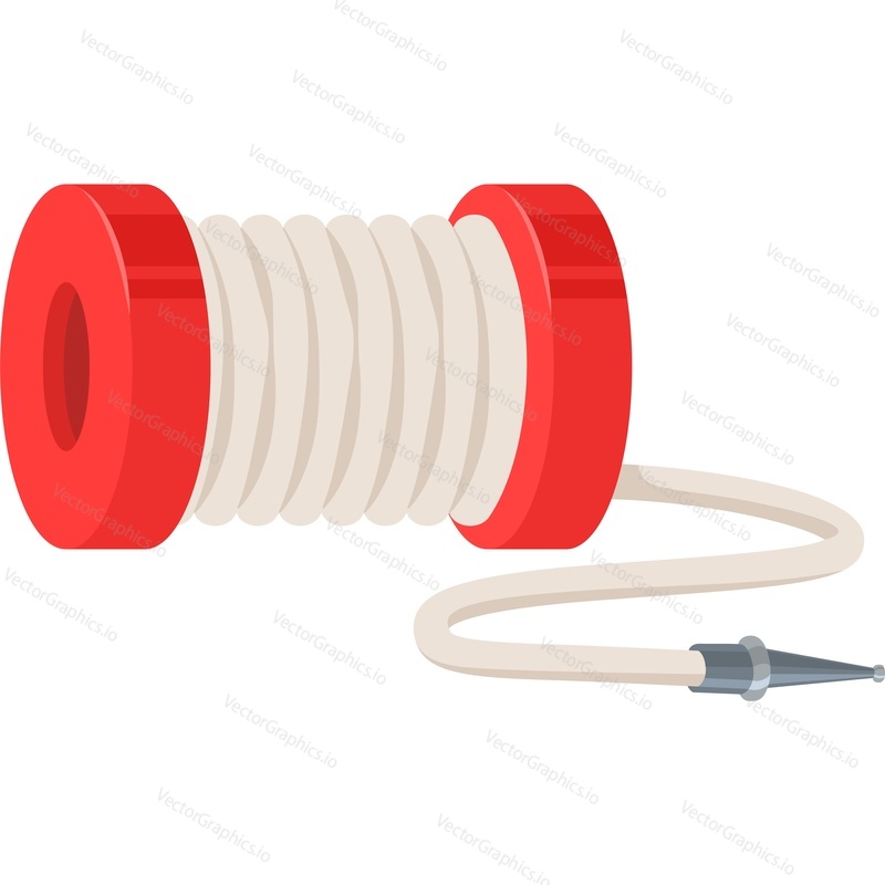 Firefighter hose coil vector icon isolated on white background