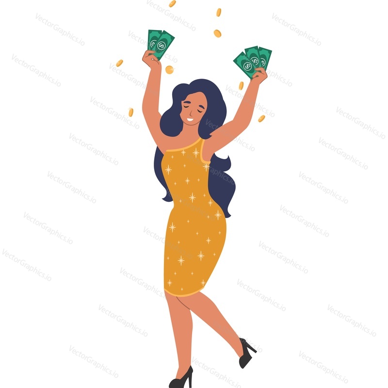 Fortune woman vector icon isolated on white background