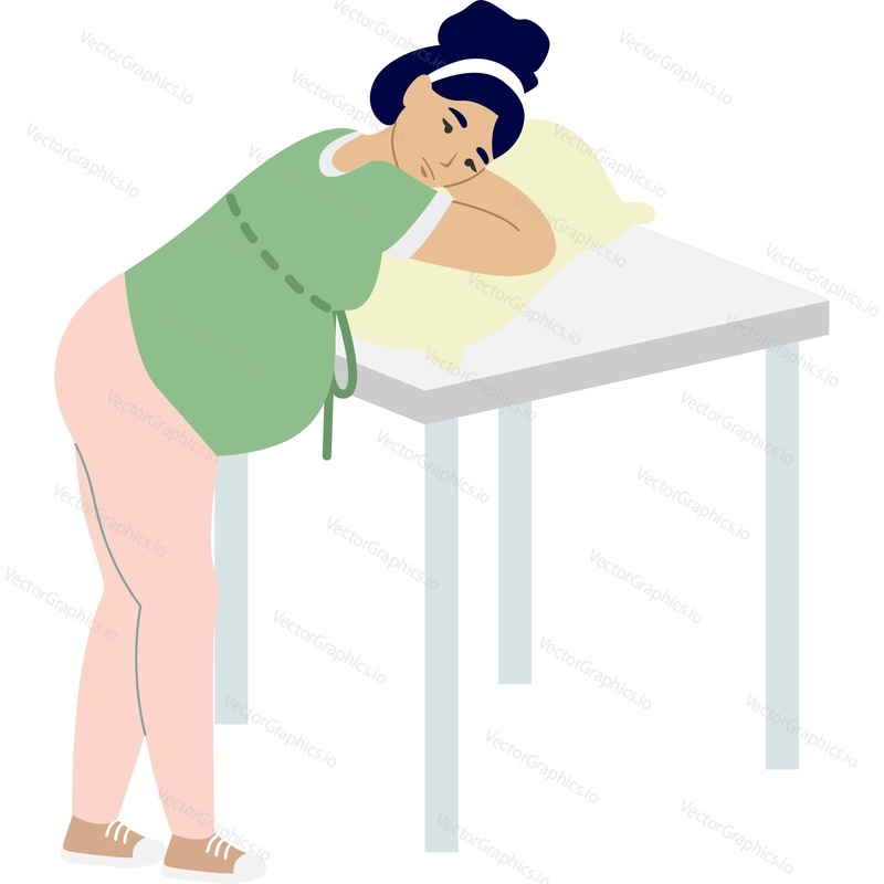 Pregnant woman standing in child birth position vector icon isolated on white background.