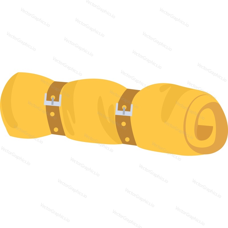 Sleeping bag or mat roll vector icon isolated on white background