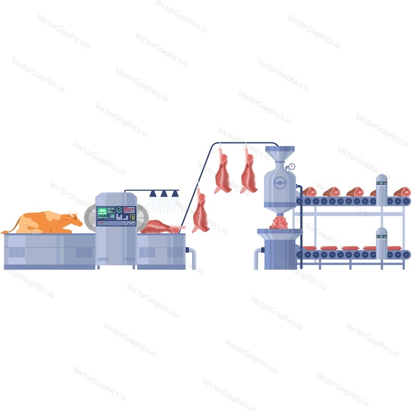 Meat processing plant vector icon isolated on white background