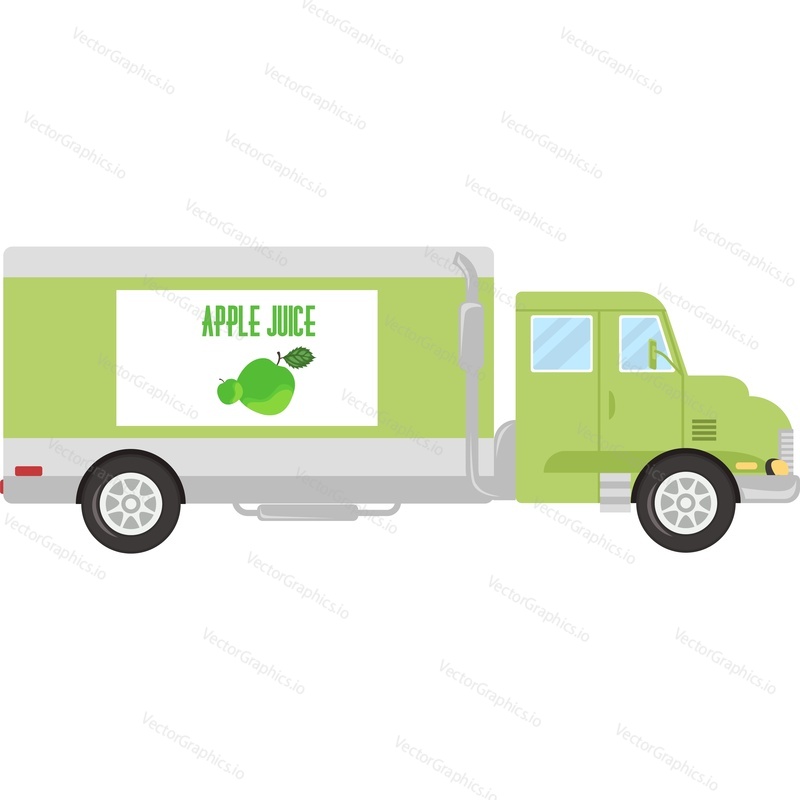 Apple juice delivery truck vektorové ikony izolovaných na bílém pozadí