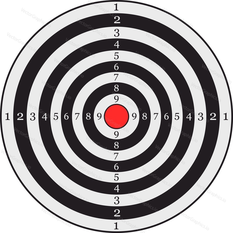 Shooting bullseye target vector icon isolated on white background