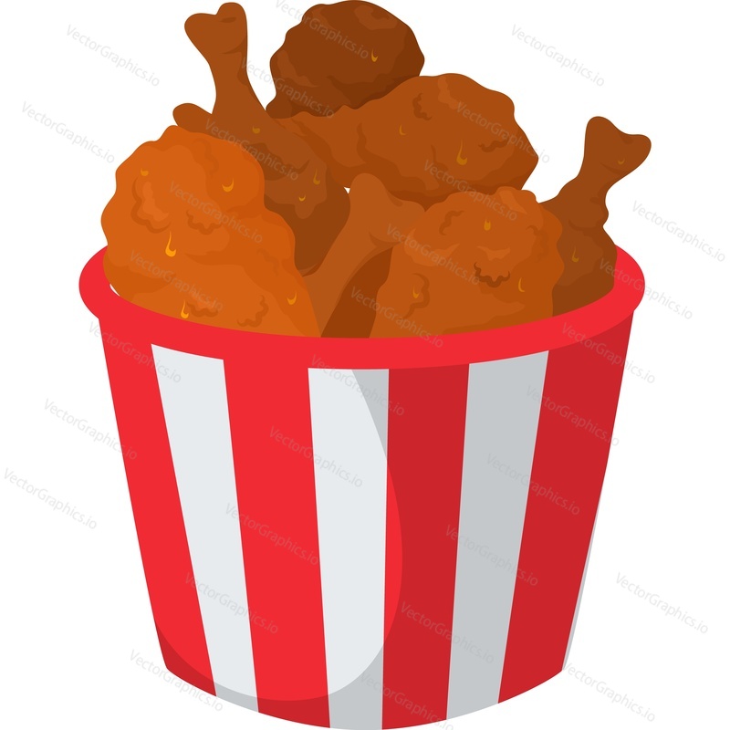 Fried chicken legs fast food packaging vector icon isolated on white background