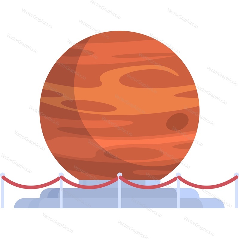 Mars planet on stand vector icon isolated on white background