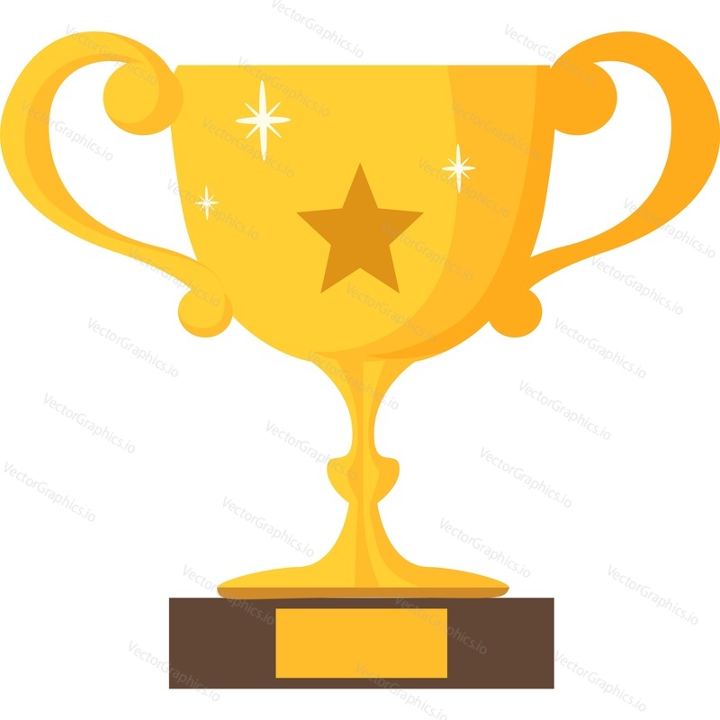 Reward trophy cup vector icon isolated on white background