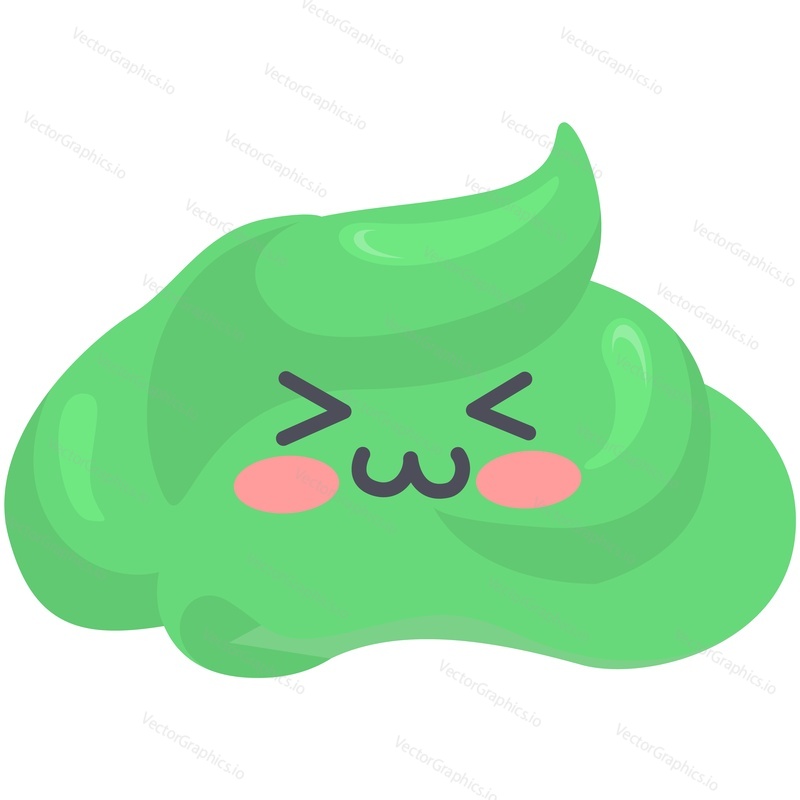 Wasabi cartoon character vector icon. Green asian sushi spicy, hot root sauce paste for asian food isolated on white background