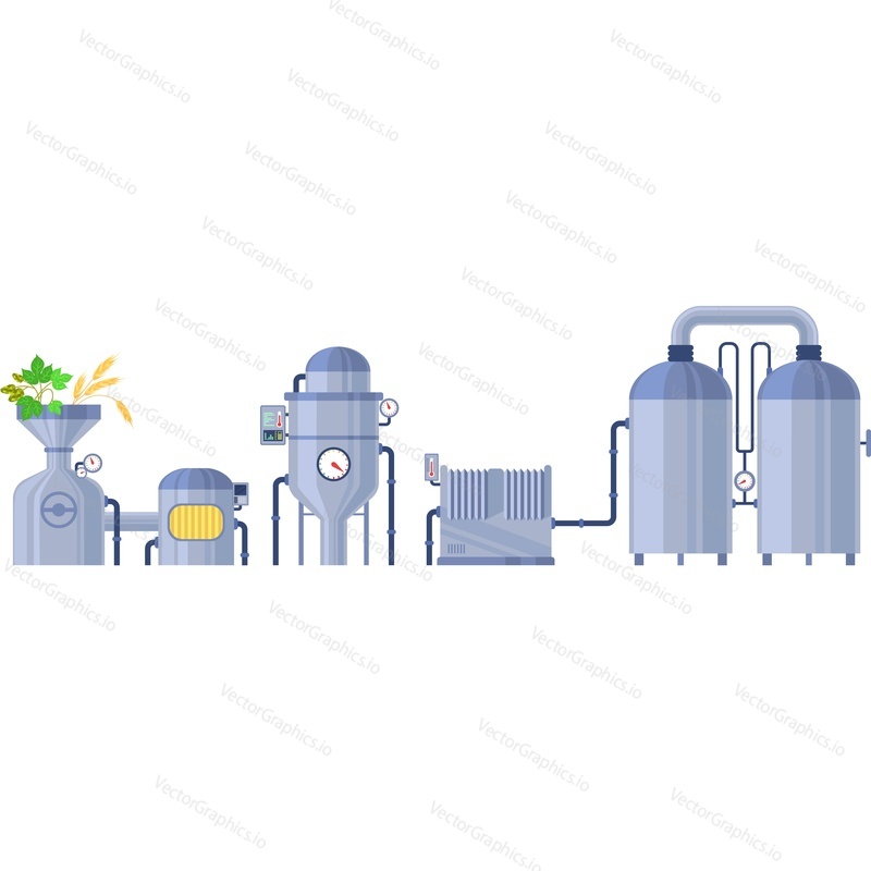 Pivovar factory small business vektorové ikony izolovaných na bílém pozadí