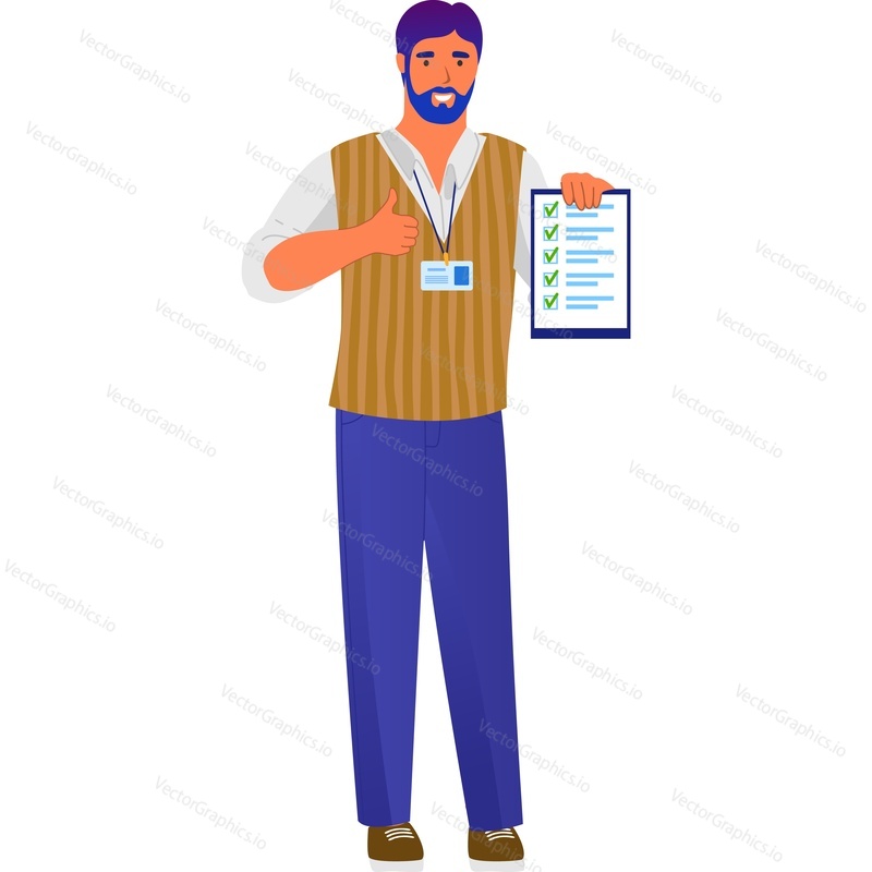 Driving school instructor vector icon isolated on white background