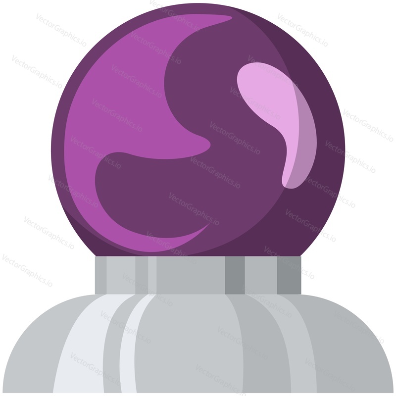 Ball crystal magic globe vector sphere. Glass future teller flat cartoon icon isolated on white background. Magical object illustration