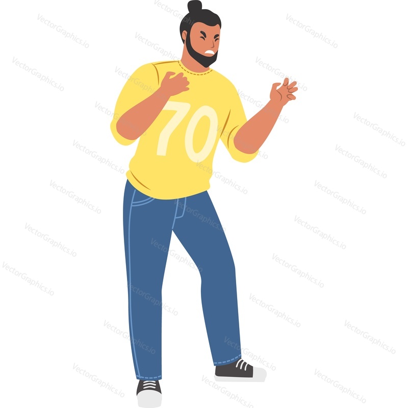 Angry man vector icon isolated on white background