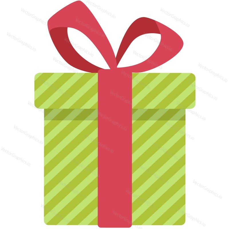 Bonus gift box wrapped with bow vector icon isolated on white background