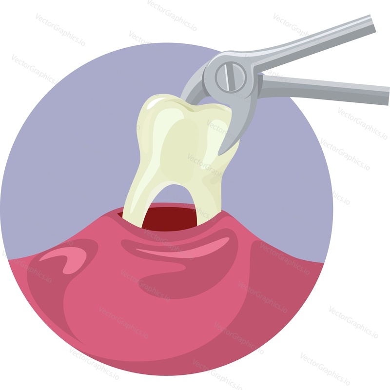 Tooth removal vector icon isolated on white background
