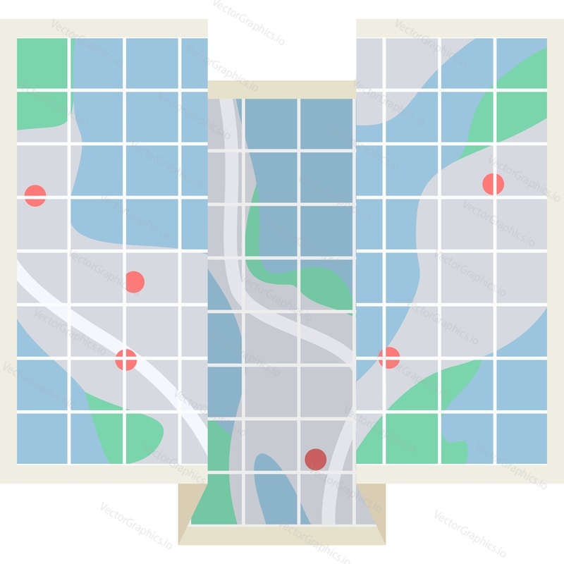 Paper map vector icon isolated on white background