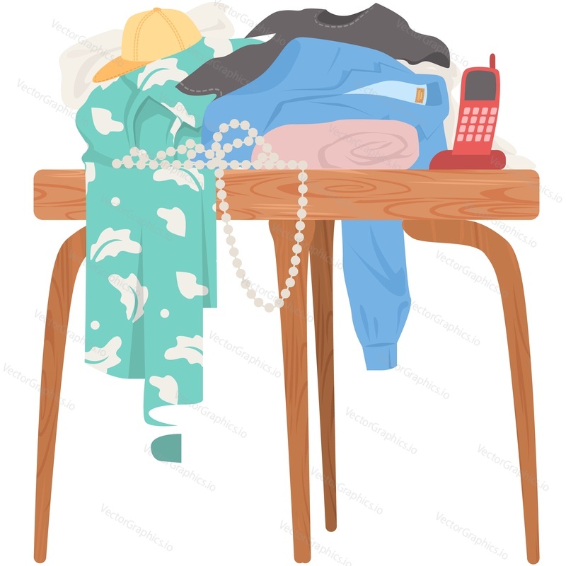 Scattered clothes vector icon isolated on white background