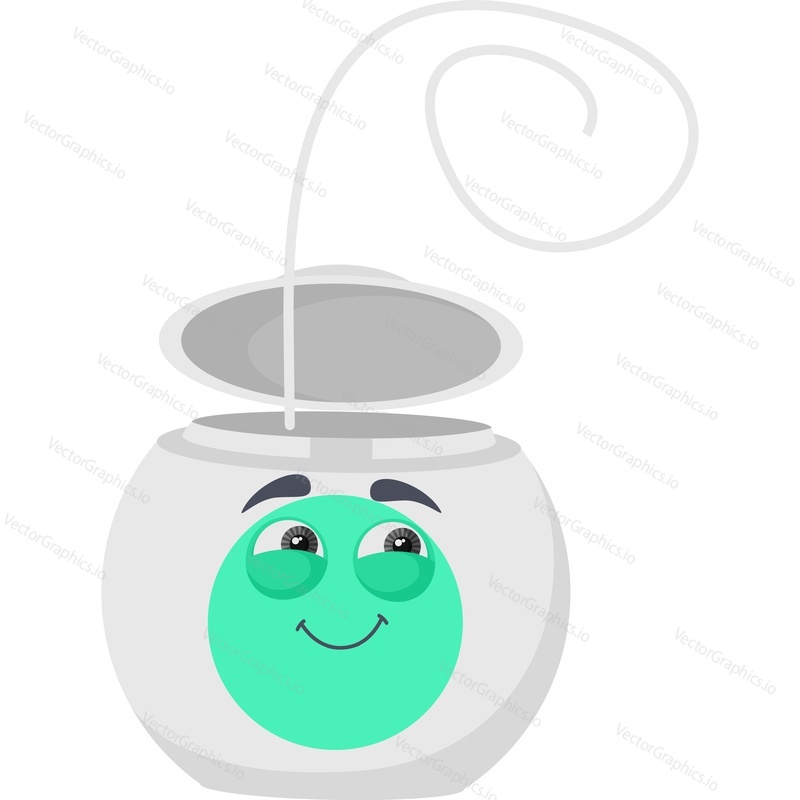 Dentální nit vektorové ikony izolovaných na bílém pozadí
