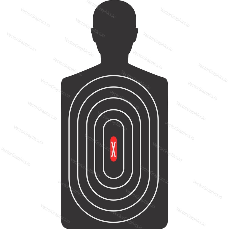 Shooting target vector icon isolated on white background